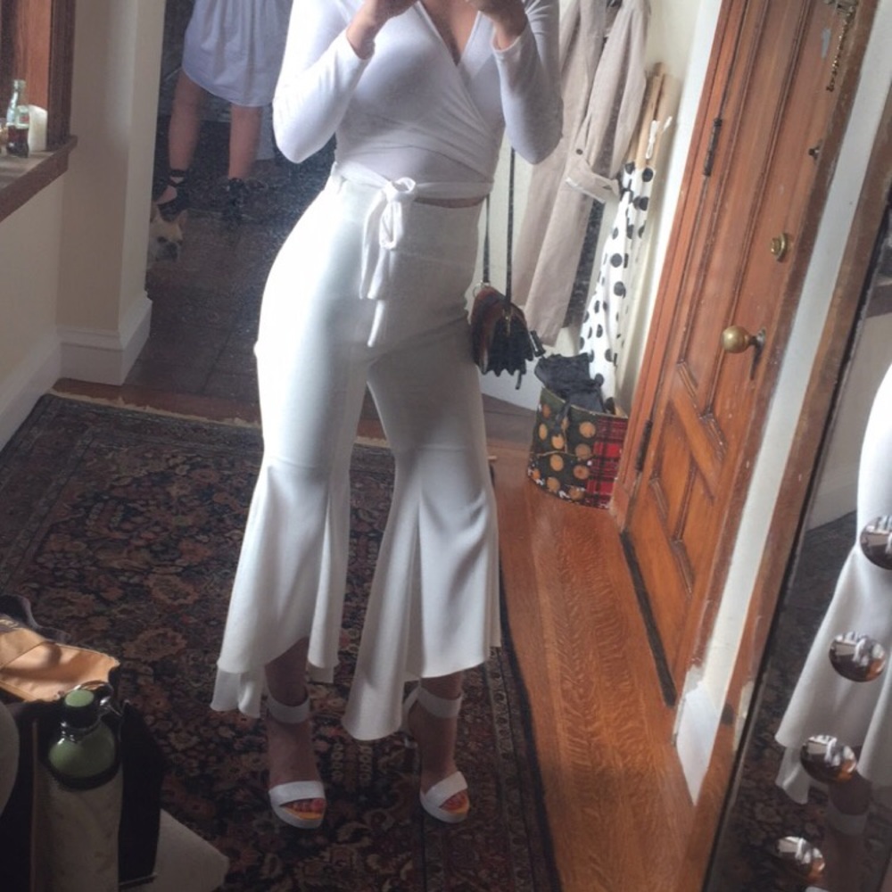 Cream PINKYOTTO high waisted pants